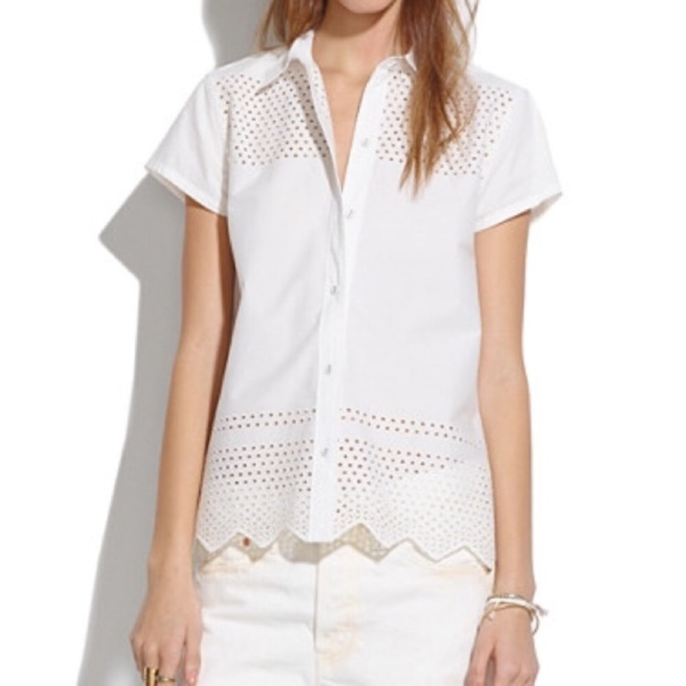 Madewell Eyelet button down